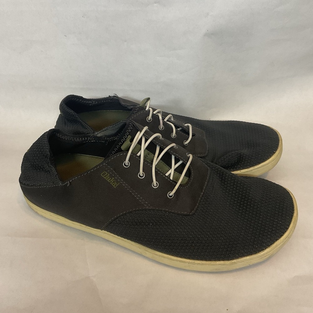 OluKai Mens Nohea Moku No Tie Boat Shoe 9,5 Charcoal Slip On Convertible Sneaker